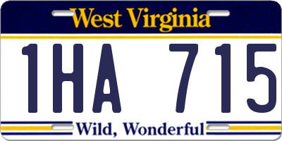 WV license plate 1HA715