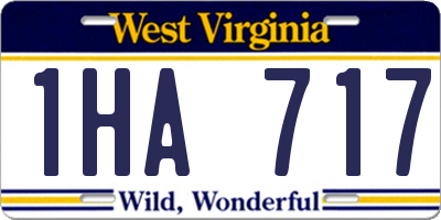 WV license plate 1HA717