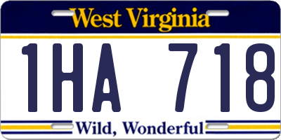 WV license plate 1HA718