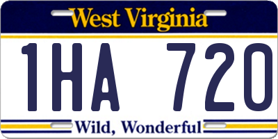 WV license plate 1HA720