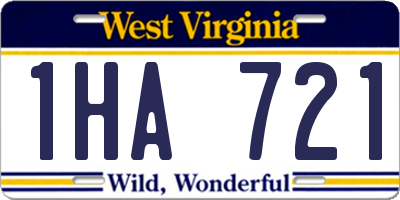 WV license plate 1HA721