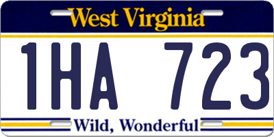 WV license plate 1HA723
