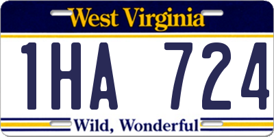 WV license plate 1HA724