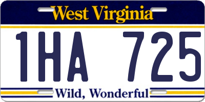 WV license plate 1HA725