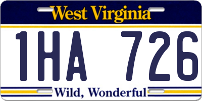 WV license plate 1HA726