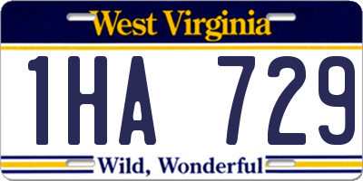 WV license plate 1HA729