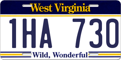 WV license plate 1HA730