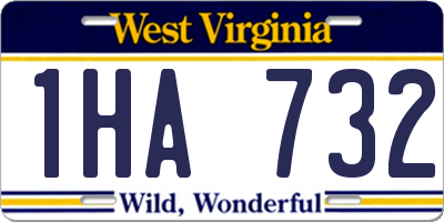 WV license plate 1HA732
