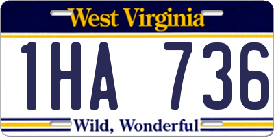 WV license plate 1HA736