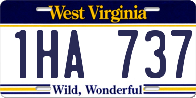 WV license plate 1HA737