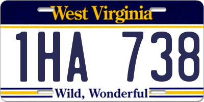 WV license plate 1HA738
