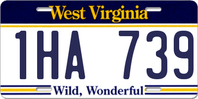 WV license plate 1HA739