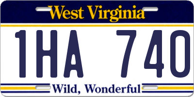 WV license plate 1HA740