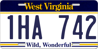 WV license plate 1HA742