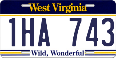 WV license plate 1HA743