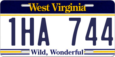 WV license plate 1HA744
