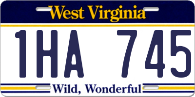 WV license plate 1HA745