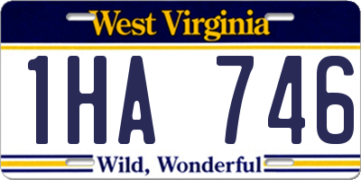 WV license plate 1HA746