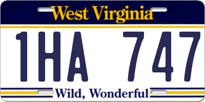 WV license plate 1HA747