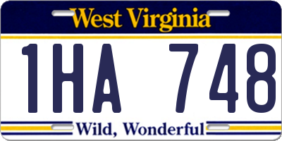 WV license plate 1HA748
