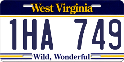 WV license plate 1HA749