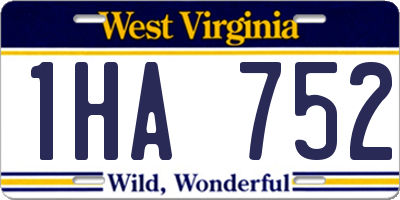 WV license plate 1HA752