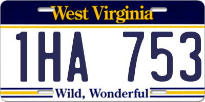 WV license plate 1HA753