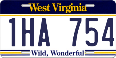 WV license plate 1HA754