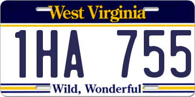 WV license plate 1HA755