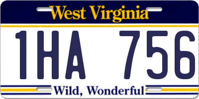 WV license plate 1HA756