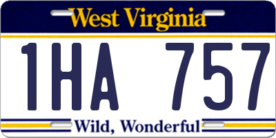 WV license plate 1HA757