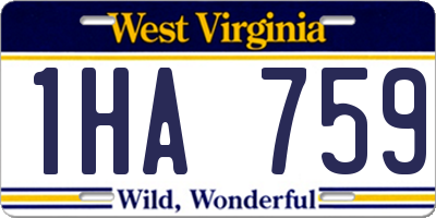 WV license plate 1HA759