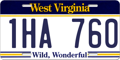 WV license plate 1HA760