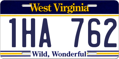 WV license plate 1HA762