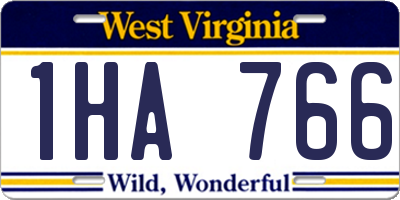 WV license plate 1HA766