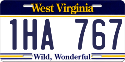 WV license plate 1HA767
