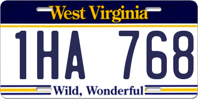 WV license plate 1HA768