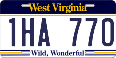WV license plate 1HA770