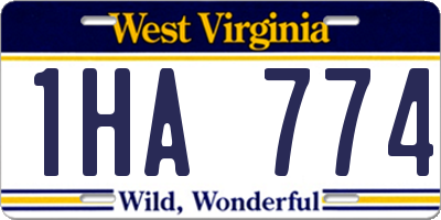 WV license plate 1HA774