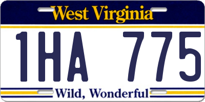 WV license plate 1HA775