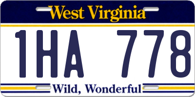 WV license plate 1HA778