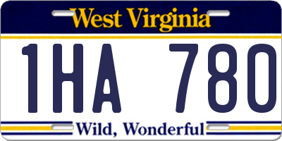 WV license plate 1HA780
