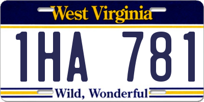 WV license plate 1HA781