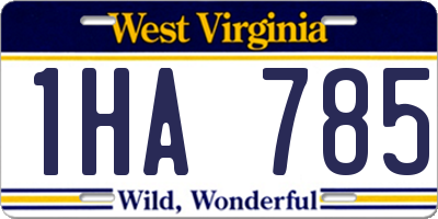 WV license plate 1HA785