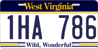 WV license plate 1HA786