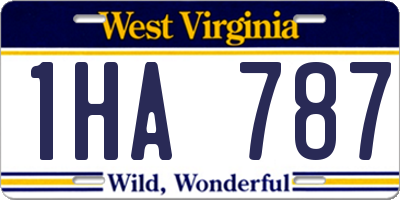 WV license plate 1HA787