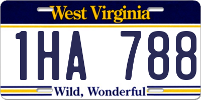 WV license plate 1HA788