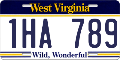 WV license plate 1HA789