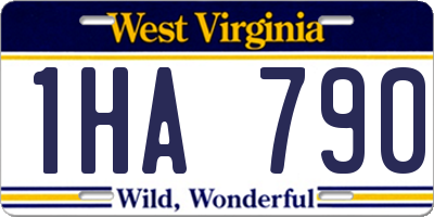WV license plate 1HA790