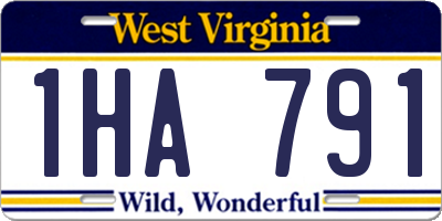 WV license plate 1HA791